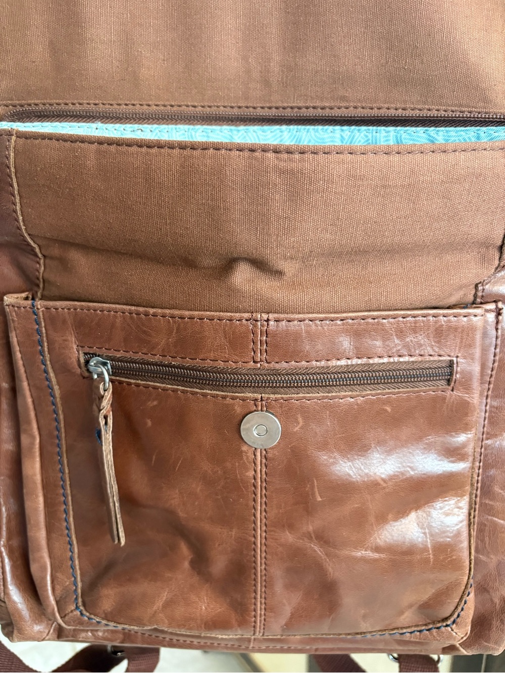 The Sak Brown Ventura Leather Crossbody Convertible Backpack Messenger Bag - Picture 7 of 7